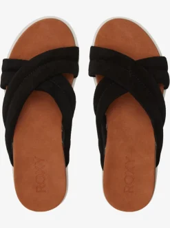 Roxy Sandalen*Veria - Leren Sandalen Voor Dames Black
