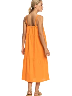 Roxy Jurken*Waiting Line - Halflange Jurk Voor Dames Mock Orange