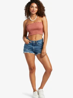 Roxy T-Shirts & Tops*Warm Waters - Bandeau Top For Women Cedar Wood
