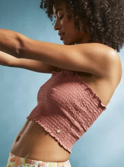 Roxy T-Shirts & Tops*Warm Waters - Bandeau Top For Women Cedar Wood