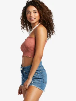 Roxy T-Shirts & Tops*Warm Waters - Bandeau Top For Women Cedar Wood