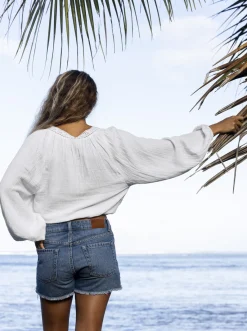 Roxy T-Shirts & Tops*What A Vibe - Long Sleeve Crop Top For Women Snow White