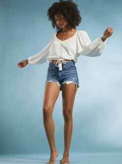 Roxy T-Shirts & Tops*What A Vibe - Long Sleeve Crop Top For Women Snow White