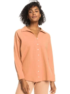Roxy T-Shirts & Tops*White Afternoon - Oversized Overhemd Met Lange Mouw Voor Dames Cork