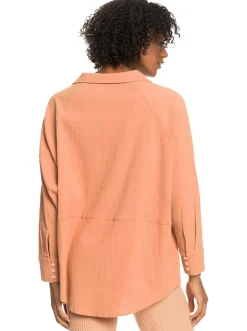 Roxy T-Shirts & Tops*White Afternoon - Oversized Overhemd Met Lange Mouw Voor Dames Cork