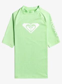 Roxy Surf*Wholehearted - Rash Vest Met Korte Mouw Voor Meisjes 8-16 Pistachio Green