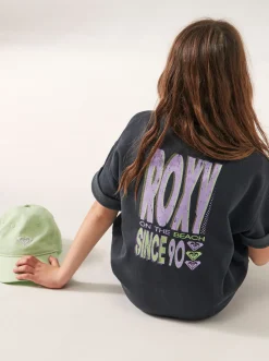 Roxy Jurken*You Rock My World - Oversized Sweaterjurk Voor Meisjes 10-16 Anthracite