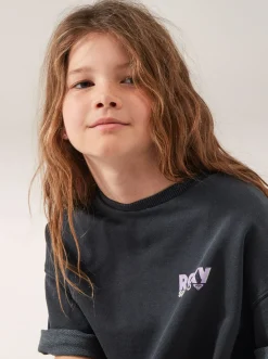 Roxy Jurken*You Rock My World - Oversized Sweaterjurk Voor Meisjes 10-16 Anthracite